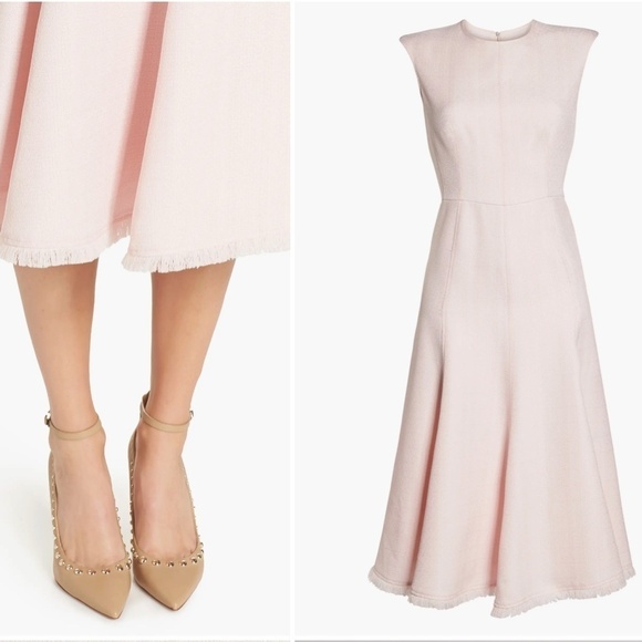 Eliza J Pale Pink Fringe Hem A-Line Circle Dress (sz 0) - Picture 3 of 13